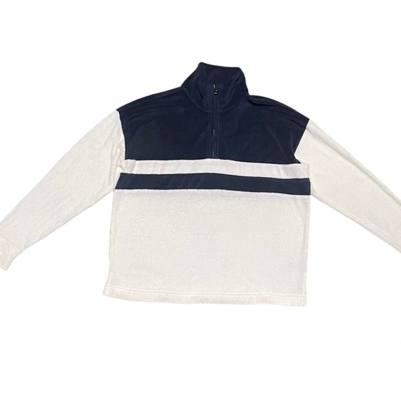 Faherty Brushed Terry 1/4 Zip High Neck Organic Cotton Sweatshirt XS Comfy Beach - Picture 4 of 11